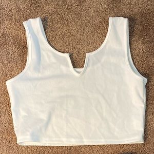 Simple White Cropped Tank Top